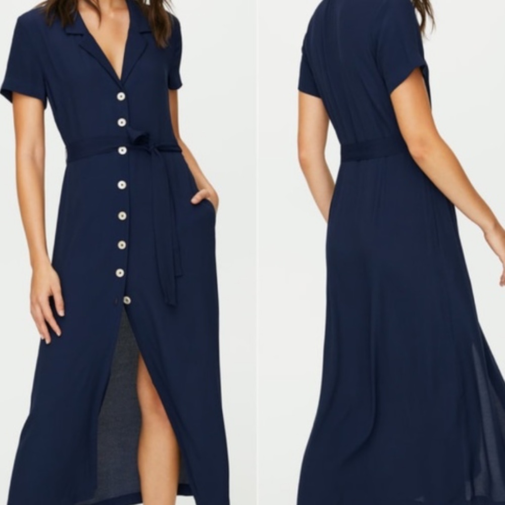 Wilfred Aritzia Shirt Dress | Navy | Size S